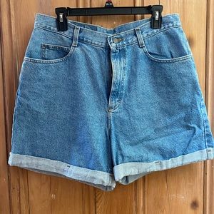 Vintage Mom Jean Shorts, Riders, cuffed, medium wash, denim shorts